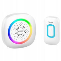DZWONEK BEZPRZEWODOWY DO DRZWI FURTKI 230V LED RGB WODOODPORNY IP44 300M