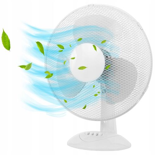 WENTYLATOR BIURKOWY WIATRAK STOJĄCY BIUROWY CICHY MOCNY BIAŁY MAŁY 3 TRYBY na Arena.pl