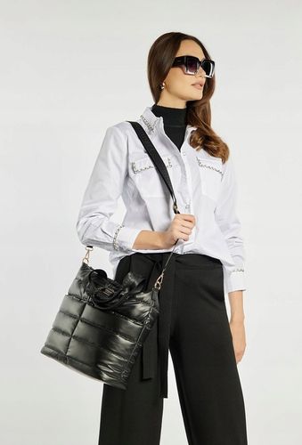 TOREBKA MONNARI Czarna SHOPPER BAG Listonoszka PIKOWANA NA RAMIĘ PASEK na Arena.pl