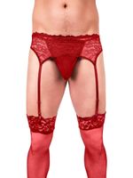 prowler red lace garter set small