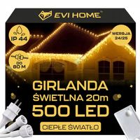 LAMPKI ZEWNĘTRZNE 500 LED SOPLE 23m GIRLANDA Świąteczna Kurtyna Świetlna IP