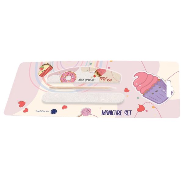 ABA GROUP Zestaw do paznokci MANICURE SET 100/180 - Colorful Cookies zdjęcie 1