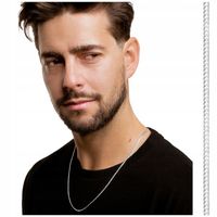 ŁAŃCUSZEK SREBRNY MĘSKI PANCERKA 60cm PEŁNY RODOWANY ŁAŃCUCH SREBRO 925