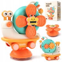 ŚLIMAK SENSORYCZNY JEŻDŻĄCY 4W1 SPINNER Z PRZYSSAWKĄ DLA DZIECI DO KĄPIELI