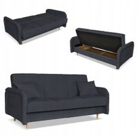 Kanapa sofa Merivo rozkładana wersalka f spania pojemnik Family grafitowa