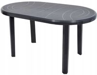 MOCNY DUŻY STÓŁ OGRODOWY PLASTIKOWY 135x80 GRAFIT