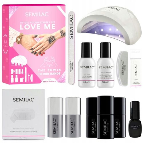 SEMILAC PREZENTOWY ZESTAW STARTOWY DO PAZNOKCI DLA POCZĄTKUJĄCYCH LOVE na Arena.pl