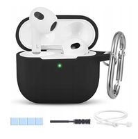 zestaw silikonowe etui na airpods 3 szczotka czarn