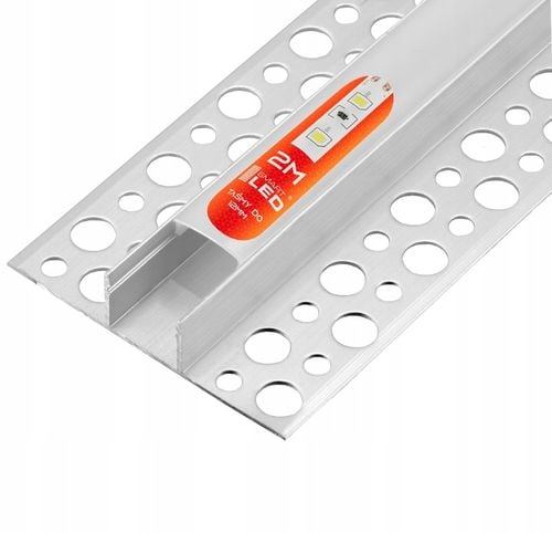 Profil LED aluminiowy wpuszczany do płytek płyt GK gipsowych 2m klosz na Arena.pl