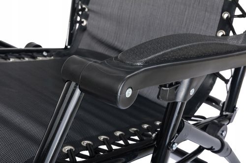 Leżak Ogrodowy WZMACNIANY ZERO GRAVITY metal czarny składany GRATIS PÓŁKA! na Arena.pl