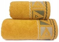 Ręcznik Yolo 70x130 Greno kurkuma geometryczny trójkąty