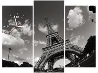 90CM 70 ZEGAR 3 ELEM PARYŻ WIEŻA EIFFLA SCIENNY DRUK