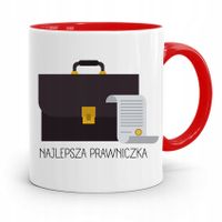 Kubek Czerwony Prawnika Najlepsza Prawniczka Z Nadrukiem Ze Zdjęciem