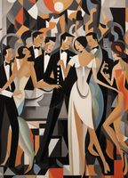 Plakat 13x18cm Bal w Art Deco