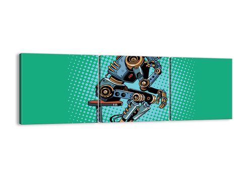 Obraz Na Płótnie - Robot Myślenie - 150X50 Cm - Ca150X50-3194 na Arena.pl