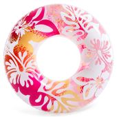 Koło dmuchane do pływania HAWAJSKIE KWIATY  91 cm INTEX 59251 różowe
