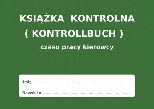 książka czasu pracy kierowcy kontrollbuch pl - de na Arena.pl