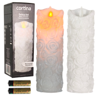 ŚWIECZKA LED 17,5 CM Z RÓŻĄ DEKORACJA WKŁAD RUCHOMY PŁOMIEŃ OZDOBA