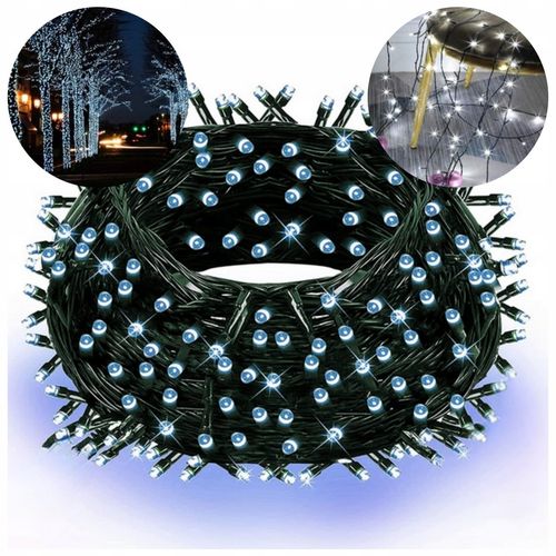 ŚWIATEŁKA LAMPKI CHOINKOWE 500 LED ZIMNY BIAŁY BIAŁE WEWNĘTRZNE ZEWNĘTRZNE na Arena.pl