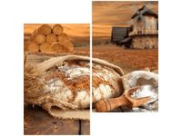 60X60CM CHLEB WIEJSKI ZAKWASIE DWU OBRAZ ŚCIAN