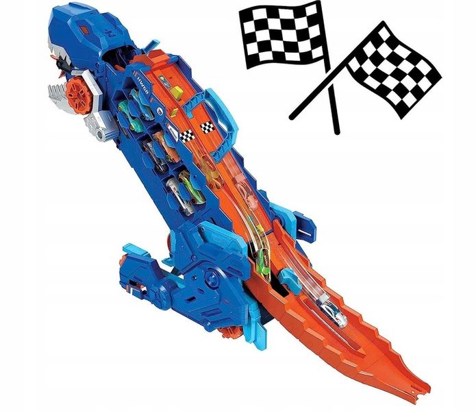 HOT WHEELS T-REX MEGA TRANSPORTER TORY WYŚCIGOWE zdjęcie 3