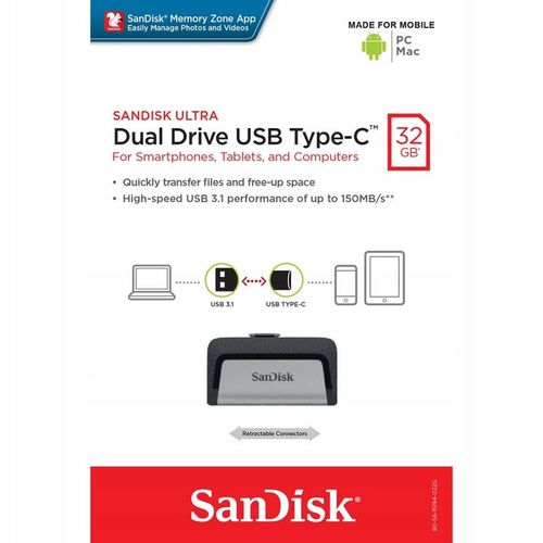 PENDRIVE DO TELEFONU SANDISK Dual Drive USB-C 128GB OTG Tablet Mac na Arena.pl