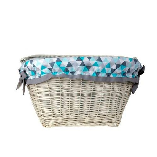 WIKLINOWY WYBIELANY KOSZ NA ROWER KOSZ ROWEROWY Z PASKAMI SKÓRZANYMI I OBSZYCIEM 46X34 H23/28 CM na Arena.pl