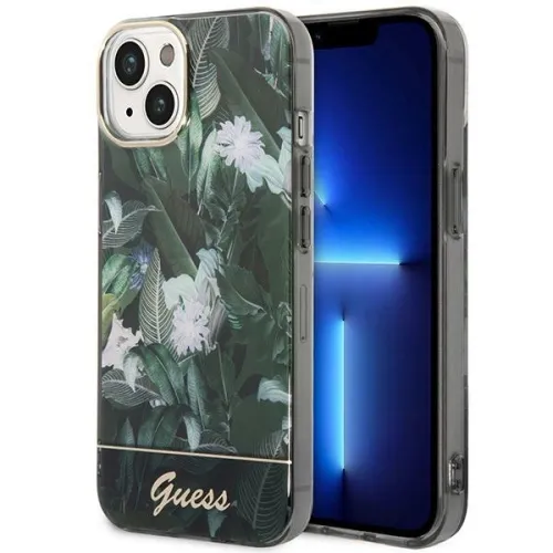 Etui Guess Jungle Collection na iPhone 14 Plus - zielone na Arena.pl
