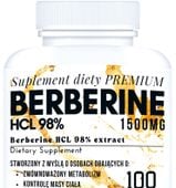 BERBERYNA 1500 HCL 98% SILNY EFEKT ZDROWE ODCHUDZANIE GLUKOZA INSULINA 100