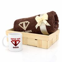 KOSZ PREZENTOWY kubek ręcznik HAFT prezent dla taty na DZIEŃ OJCA