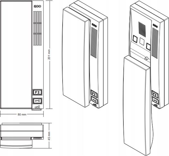 Unifon cyfrowy ACO INS-UP720BX biały zdjęcie 8