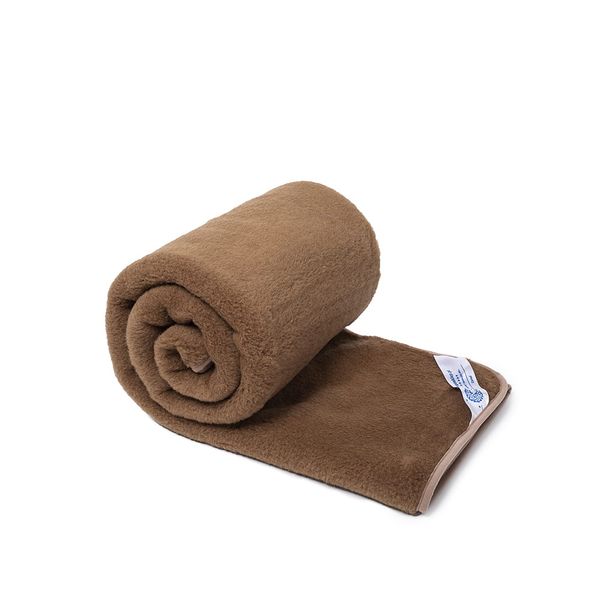 Koc wełniany camel brąz 180x200 (+-5cm) zdjęcie 1