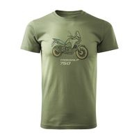 Koszulka motocyklowa z motocyklem na motor Honda Transalp 750 męska khaki XXL