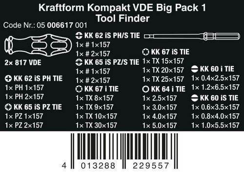 zestaw wkrętaków kraftform kompakt vde big pack 1, 26 cz. - w05006617001 na Arena.pl
