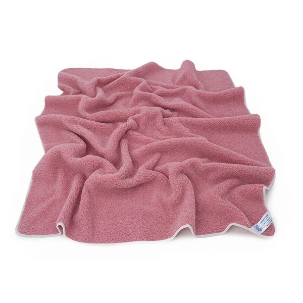 koc wełniany merynos tumbler różowy 200x220 (+-5cm) zdjęcie 3