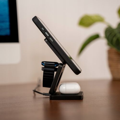 ŁADOWARKA INDUKCYJNA 3W1 DO MAGSAFE SKŁADANA DO IPHONE AIRPODS APPLE WATCH na Arena.pl