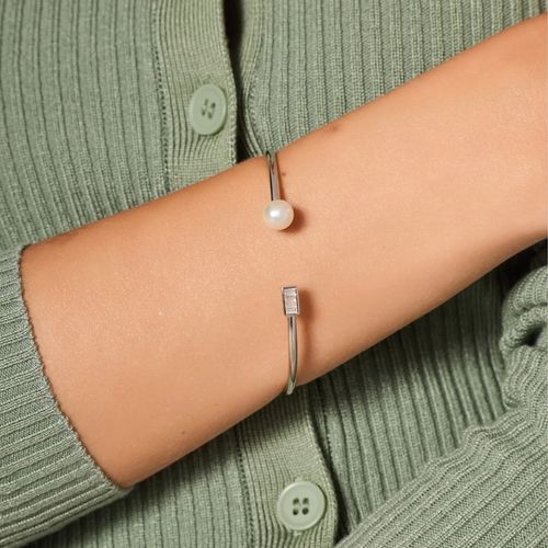 bransoleta z perłą i cyrkoniami - bsn6669 na Arena.pl