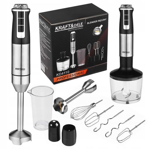 MOCNY BLENDER WIELOFUNKCYJNY MIKSER RĘCZNY 1500W SREBRNY LED AKCESORIA na Arena.pl