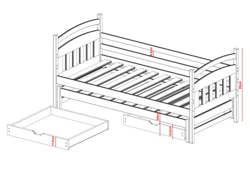 ŁÓŻKO PIĘTROWE GALAXY 80X180 WYSUWANE ŁÓŻKO DZIECKO na Arena.pl