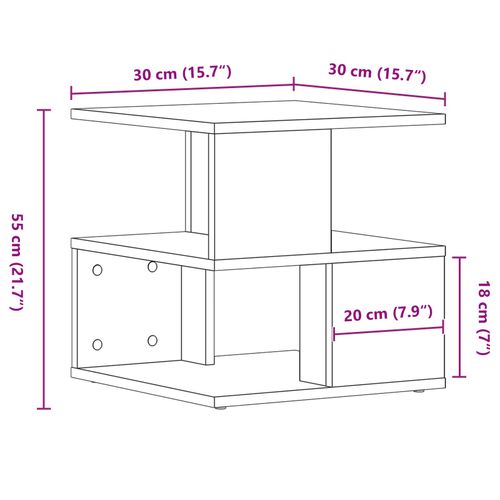 Stolik boczny  z drewna dębowego 40x40x40 cm, z materiału drewnopochodnego na Arena.pl
