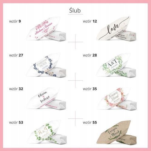 KRÓWKI NA ŚLUB CHRZEST KOMUNIĘ 1 KG Personalizowane krówki prezentowe na Arena.pl