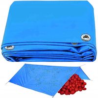 PLANDEKA 6x8m NIEBIESKA GRUBA WZMACNIANA NA TARAS SAMOCHÓD