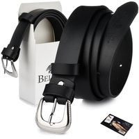 Beltimore Skórzany Damski Pasek Do Spodni 3 Cm Czarny U56