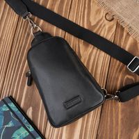 plecak męski skórzany na jedno ramię na skos mały czarny p