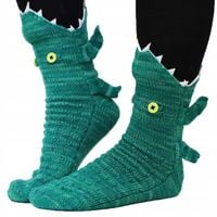 SKARPETY ŚMIESZNE 3D KROKODYL WYSOKIE SKARPETKI PREZENT ŚWIĄTECZNY ZIMOWE