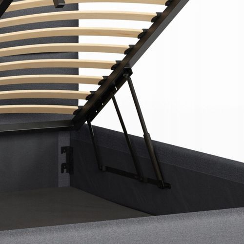 Łóżko tapicerowane 160×200 z pojemnikiem i zagłówkiem Mika szare na Arena.pl