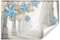 Fototapeta Ścienna KOLUMNY Tunel Kwiaty Abstrakcja Efekt 3D 180cm x 120cm
