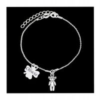 Srebrna Bransoletka dla Dziewczynki GRAWER Imię z Imieniem Koniczynka 925