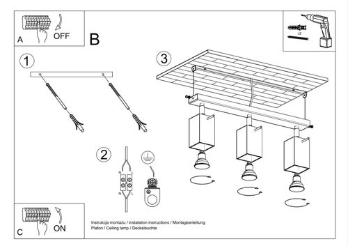 Plafon LAMPA sufitowa SL.0097 regulowana OPRAWA metalowe reflektorki białe na Arena.pl