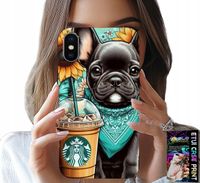 ETUI DO IPHONE X / XS - BULDOG COFFI LOVE, SŁONECZNIKI, PSI CASE